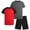 Charcoal Red Black, variant on RBX Boys Active Shorts Set - 3 Piece Boys Athletic Shirts and Active Basketball Shorts (4-12)