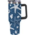 thumbnail image 2 of Sea Stars And Shells 40oz Tumbler with Straw And Lid Insulated Stainless Steel Travel Tumbler Coffee Cup Mug Water Bottle with Handle, Fits in Car Cup Holder, 2 of 6