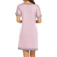 thumbnail image 2 of New Femmes Col Rond Couleur Contraste Coutures Lâches Manches Courtes Robe de Maison Porter Ajustement Mini Robe Correspondant à la Robe de Nuit, 2 of 2
