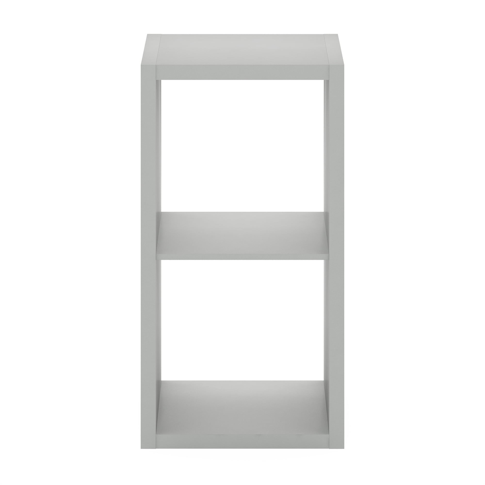 Furinno CUBICLE Book Shelf, 2-Cube Bookshelf, Extra Thick Frame Horizontally & Vertically Reversible Bookcase with Open Back, 14.6 x 16 x 30, for Living Room, Bedroom, Home Office, Light Grey