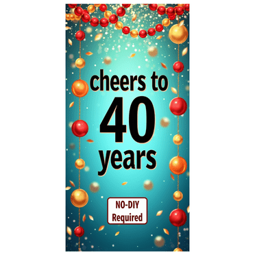 Vibrant Pink Cheers to 40 Years Banner Background Decoration Party Supplies for Milestone Celebrations Photography Props Event Decor Backdrop