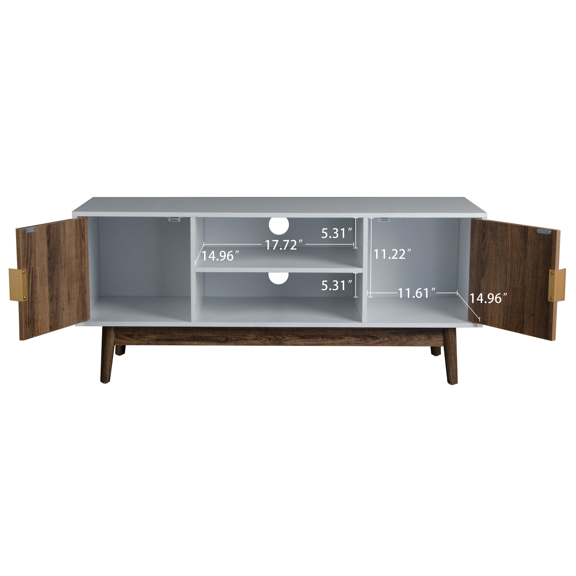 Resenkos Wood TV Stand, Modern TV Console Adjustable Storage Cabinet for Living Room Resenkos Wood TV Stand, Modern TV Console Adjustable Storage Cabinet for Living Room