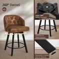 thumbnail image 7 of Dycanpo Counter Height Bar Stools, 26" Swivel Faux Leather with Backs, for Home Kitchen, Brown, 7 of 7