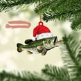 thumbnail image 2 of Hangs - Christmas Fishing Ornaments - Personalized Green Bass Fish Largemouth Flat 2D Christmas Ornaments Tree Decorations Rear View Mirror Accessories Mini Christmas Ornaments - 1*Hanging Ornament, 2 of 4