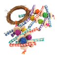 thumbnail image 2 of Rattan Bamboo Toy, Parrots Chewing Toys Creating Fun Multifunction Safe Materials Encourage Chewing Nibbling  For Small Birds For Cockatiel, 2 of 7