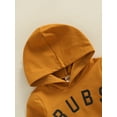 thumbnail image 5 of Gureui Toddler Infant Baby Boys Girls Outfits, Capital Letter Print Long Sleeve Hooded Pullover + Elastic Drawstring Side Pockets Trousers 2Pcs Clothes Set, 5 of 8