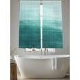 thumbnail image 5 of Abstract Ocean Sheer Curtains for Living Room Bedroom, Teal Gradient Oil Painting Texture Light Filtering Sheer Curtains, Rod Pocket Voile Window Drapes, 2 Panels Set 52"x 63", 5 of 7