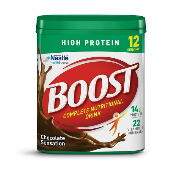 Boost High Protein Complete Nutritional Drink Powder Chocolate Sensation 17.7 Oz Canister