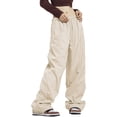 thumbnail image 1 of Pantalones Cargo De Paracaídas Y2K Parachute Cargo Pants Cordón Mujer Stripe Joggers Pantalones de chándal (Beige S) Cgtredaw Para estrenar, 1 of 1