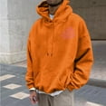 thumbnail image 2 of ZCFZJW Mens Fall Winter Hoodie Tops Lightweight Casual Long Sleeve Funny Print Drawstring Hooded Pullover Sweatshirts Trendy Oversized Baggy Outwear Coat Orange L, 2 of 4