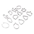 thumbnail image 2 of 12pcs Christmas Cookie Cutters Christmas Theme Quick Release Stainless Steel Cookie Cutters Silver with Storage Rings for Cake, 2 of 9
