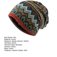 thumbnail image 7 of comerut Unisex Winter Hat Vintage Ethnic Print Colorful Elastic Anti-slip Regular Fit Baggy Soft Warm Wide Band Colorfast Women Men Beanie, 7 of 7