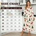 thumbnail image 7 of Tutolipy Christmas Tree Printed Nightgowns for Women Elk Snowflake Printed Sleepwear V Neck Loungewear Full Length House Dress, 3XL, 7 of 7