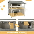 thumbnail image 6 of Gowoodhut Cat House Two-Story Wooden Feral Cat Shelter with Balcony for Indoor & Outdoor , Gray, 6 of 9