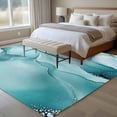 thumbnail image 4 of Turquoise Marble Area Rug 5x8 FT, Non Slip Bedroom Throw Carpet, Modern Abstract Art Texture Watercolor Washable Soft Floor Carpet Non-Shedding Rug for Living Room Nursery Dorm Office, 4 of 9