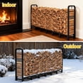 thumbnail image 2 of 8 Ft Metal Firewood Rack, Adjustable Fire Wood Rack with 2 Lock Rings, Indoor Outdoor Log Holder, Heavy Duty Firewood Holder, Holds Up to 660 LB, 2 of 8