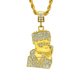 thumbnail image 1 of Colgante de acero inoxidable 316L chapado en oro de 18 quilates totalmente helado para hombre Oro JAMW Sencillez, 1 of 5