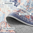thumbnail image 2 of 4'x6' Area Rugs, Machine Washable Non Slip Area Rug for Living Room, Soft Low Pile Vintage Print Pattern Indoor Bedroom Thin Carpet, Navy Blue, 2 of 6