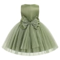 thumbnail image 2 of IBTOM CASTLE Toddler Little Flower Girls Princess Tulle Dress Sleeveless Floral Embroidery Tutu 3D Butterfly Back Bowknot For Wedding Birthday Party Evening Formal Green, 2 of 7