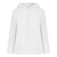 thumbnail image 5 of HAPIMO Womens Sweatshirt Long Sleeve Solid Color Sweatshirt Casual Warm Hooded Plush Pullover Tops Plus Fleece Womens Fall Fashion Clothes White XXL, 5 of 8