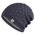 thumbnail image 2 of YAOBAMM Bonnet Homme Tricoté Bonnet d'Hiver Ample Résistant au Froid Couleur Unie Chaud Épais Peluche Douce Décorative, 2 of 5