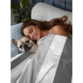 thumbnail image 3 of Grey Striped Queen Size Flat Sheet, Wrinkleproof & Fadeproof Cooling Flat Bed Sheet Only, Minimalist Farmhouse Stripe Breathable Soft Bedding Top Sheets 90 x 102 Inches, 3 of 8