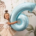 thumbnail image 5 of 2pcs 32/40inch Pastel Baby Blue Pink Foil Number Balloon with Crown 1 2 3 4 Boy Girl Birthday Party Baby Shower Wedding Decorati (white,32inch,NUMBER 2), 5 of 7