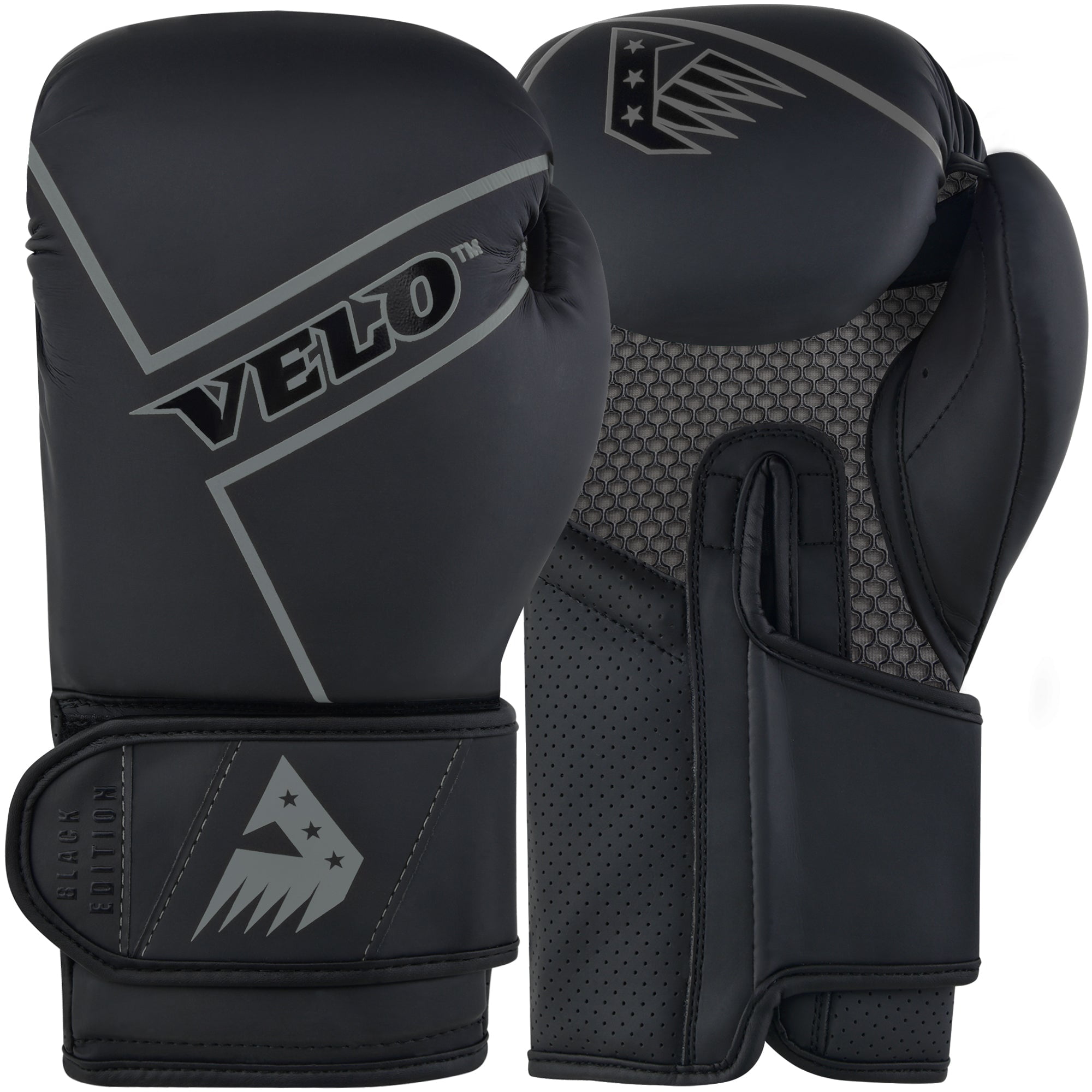 VELO Boxing Gloves Leather Fight Punch Bag Muay thai MMA Kickboxing Sparring MFL 