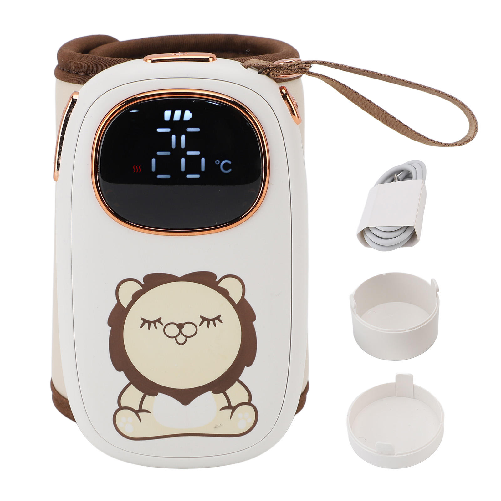 Yajisi Portable Baby Bottle Warmer Sleeve, 8000mAh USB Rechargeable Constant Temperature Heating Wrap for Travel, 5.5x4.7x3.5in