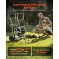 thumbnail image 6 of VEVOR Water Hose Reel Cart, 200/300ft High-Pressure Garden Hose Cart, Hoses Reel Carts with Two Wheels, Handle & Heavy-Duty Mesh Storage Basket, Dual-Purpose Portable Hoses Reels for Garden, Car, Pet, 6 of 9
