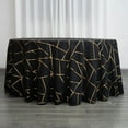 BalsaCircle 120" Black Gold Metallic Geometric Design Polyester Round ...