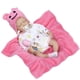 thumbnail image 1 of 1 Set Girl Doll 55cm Rosa Niñas Ropa Juguetes Disfraz Bebé Recién Nacido Juguete Sombrero Pezón Botella Lifelike Toddler Gifts Rosa Dibujos animados Impreso Mono Manta Reborn Bebés - Multicolor - Otro, 1 of 3