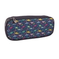 thumbnail image 2 of Lsque Dinosaur Flowers Printed Big Capacity PU Leather Pencil Case Large Pencil Pouch Stationery Pen Bag Pencil Holder for Teen, 2 of 6