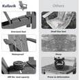 thumbnail image 3 of Kullavik All-Weather HDPE Adirondack Chairs with Smokeless Fire Pit - Set of 6 Patio Chairs，Easy Assembly, Heavy Durable Outdoor Chair for Backyard, Garden, Pool Deck，Beach，Grey, 3 of 9