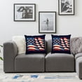 thumbnail image 2 of nygtbtfer Pack of 2 Stained Flag Stars Stripes Cushion Covers Throw Pillow Covers Both Printed Lumbar Pillows White, 2 of 7