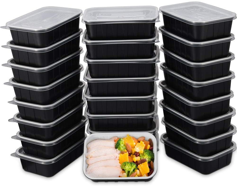 24oz Food Containers Meal Prep BPA FREE Microwavable Reusable Plastic Lunch Box 
