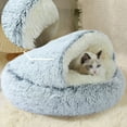 thumbnail image 4 of Lit Semi-Fermé pour Chat d'Hiver pour Usage Intérieur avec style de Remplissage pour un Repos Confortable, 4 of 5