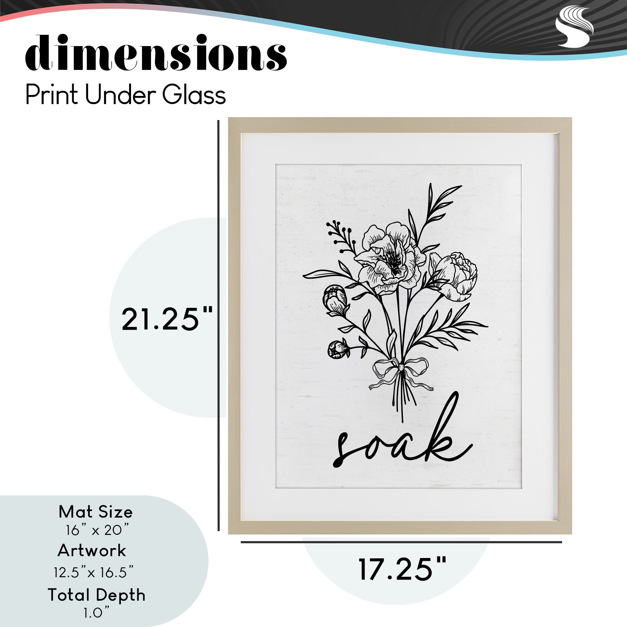 Bathroom Herb Soak Birch Framed Print Under Glass, design by Lettered and Lined