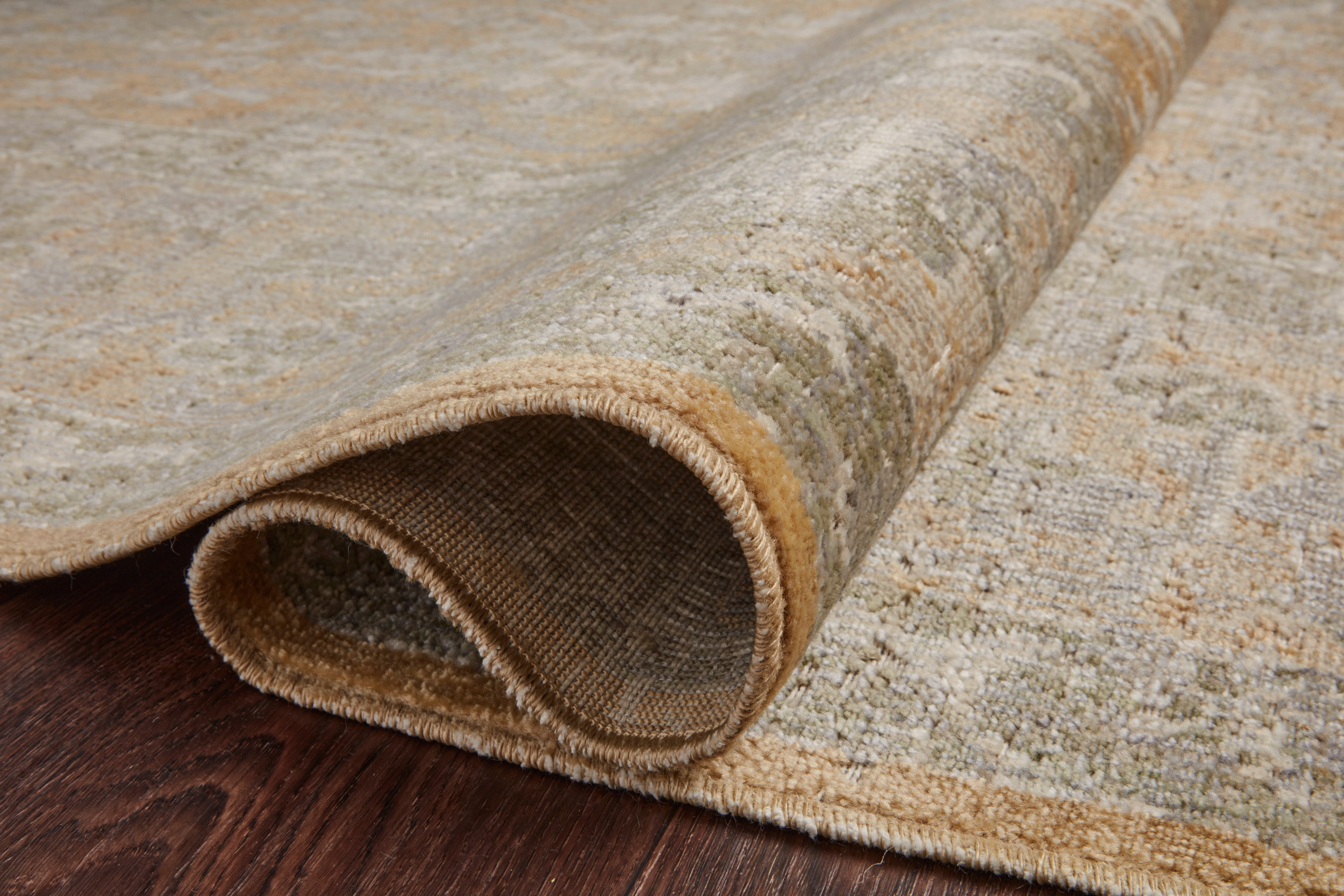Chris Loves Julia x Loloi Rosemarie Gold/Sand 6'-3" x 9' Area Rug