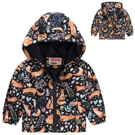 

Sweater For Child Toddler Boys Girls Casual Jackets Printing Cartoon Hooded Outerwear Zipper Long Sleeve Windproof Coat