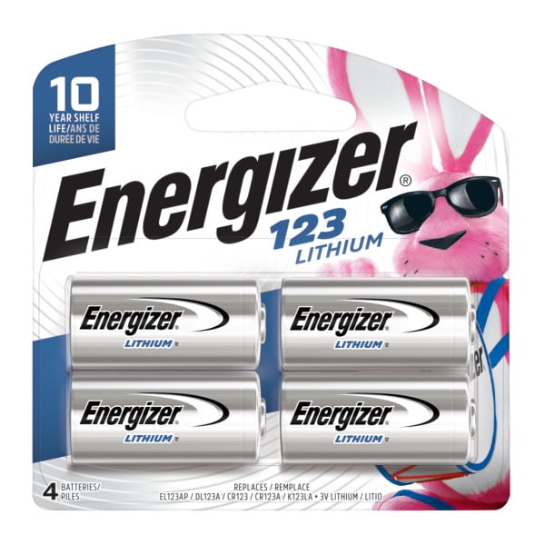 Energizer 123 Batteries, 3V CR 123A Lithium Photo Batteries (4 Pack