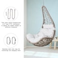 thumbnail image 2 of Iwicker Outdoor Hanging Swing Chair, Patio Wicker Tear Drop Porch Swing Chair with Cushion, Beige, 2 of 9