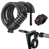 YMWVH Bike Lock with Combination, 4/5.6ft Bike Cable, Security 5-Digit Resettable Combination Coiled Bike Lock, with Mounting Bracket for Bikes and Scooters