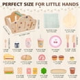 thumbnail image 5 of Flybay Wooden Picnic Playset for Toddlers, Pretend Play Food & Kitchen Accessories, Educational Role Play Toy, Birthday Gift for Kids Aged 3-5, 5 of 6