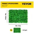 thumbnail image 5 of VEVORbrand 24X16" Artificial Boxwood Panel UV 8 PCS Boxwood Hedge Wall Panels Artificial Grass Backdrop Wall 4 cm Green Grass Wall, Fake Hedge for Decor Privacy Fence Indoor Outdoor Garden Backyard, 5 of 10