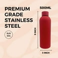 thumbnail image 3 of SuperGeneriX 17oz Matte Finish Stainless Steel Water Bottle | Vacuum Insulated Travel Bottle | 12 hrs Hot & 18 hrs Cold | Smooth Rubber Finish Water Bottle (Red Cherry), 3 of 6