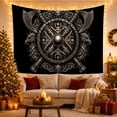 thumbnail image 3 of Norse Viking Shield with Crossed Axes in Bold Symmetry, Dramatic Fantasy for Mythology Fans, Dark Ages Wall Decor, Halloween Gift Tapestry Wall Hanging for Game Room and Den, 3 of 7