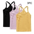 thumbnail image 4 of GERsome 3 Pack Girls Tank Tops Toddler Kids Cotton Undershirts Sleeveless Summer T Shirts Soft Round Neck Tank Tops, Sizes 12-13 Years, 4 of 9