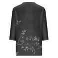 thumbnail image 4 of Ruimatai Women's V-Neck 3/4 Sleeve Blouse Casual Flowy Printed Top Comfortable Loose Fit Cross Front Tunic for Home Office Daily Wear, 4 of 5