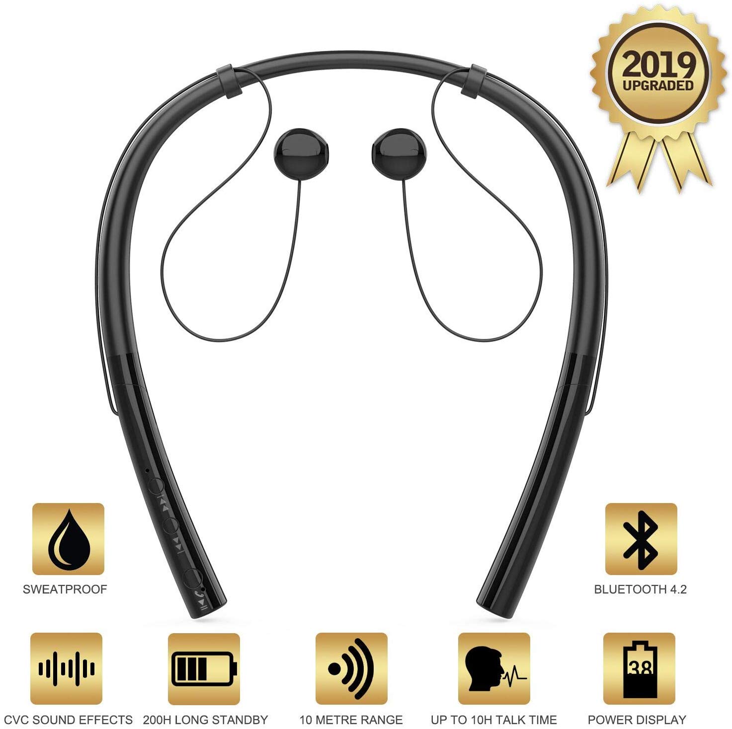 neckband bluetooth headphones coulax v4.1